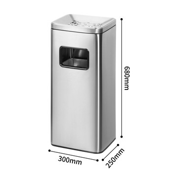 领象 不锈钢烟灰缸酒店大堂垃圾桶立式宾馆带内桶商场桶箱电梯口垃圾桶吸灰桶烟灰柱灭烟桶 单桶 长方形