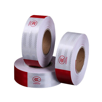 雷赢（LEIYING）车身反光贴 反光贴纸 汽车反光贴 3C反光贴 货车反光条 5cm*45m 红白色
