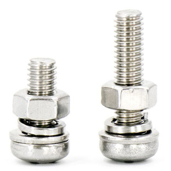 冰禹 BYly-30 304不锈钢盘头螺丝平垫弹垫螺母组合套装 M6*20(50套)