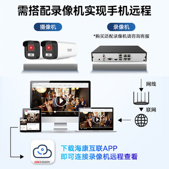 HIKVISION海康威视监控摄像头300万高清红外夜视可拾音商超学校室外防水移动侦测B13HV3-IA 4MM