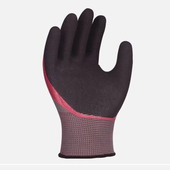 登升 159红黑握得牢丁腈磨砂涂胶手套 防滑耐磨耐油劳保手套 定做 1包（12双/包）