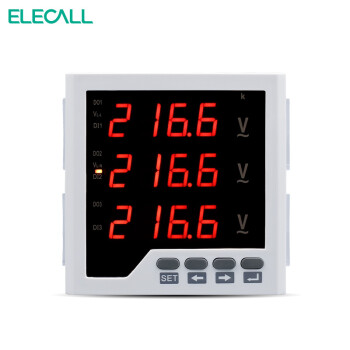 伊莱科(ELECALL)数显三相交流电压表ELE-3AV23/33/73/83/Y液晶数码交流380v 白色 ELE-3AV33 AC750V 7 