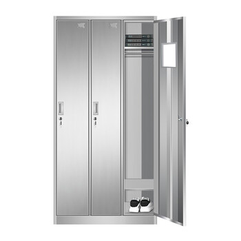 京顿JINGDUN 201不锈钢更衣柜钢员工储物柜宿舍健身更衣浴室寄存鞋包柜 三门更衣