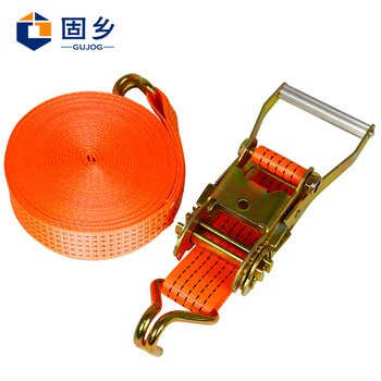 固乡 5T货物捆绑带拉紧器紧固带收紧带捆绑器固定带收紧器货车紧绳器 橘色宽5CM长15M