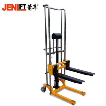 箭车（JENLIFT）叉车手动液压堆高行李车移动式堆高升降平台400公斤升高0.85米
