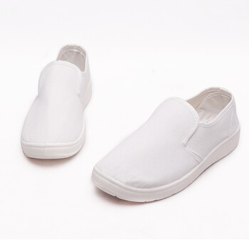 者也 防静电工作鞋 蓝色42码 PU软底无尘车间工厂加厚透气帆布鞋