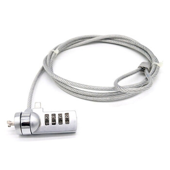 稳斯坦 W452 四位数字密码锁 钢丝绳防盗安全通用手提笔记本锁直径3.5mm 长度1.2m 