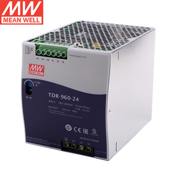 明纬（MEANWELL）TDR-960-24 超薄PFC导轨电源三相380V输可并联(960W）左右