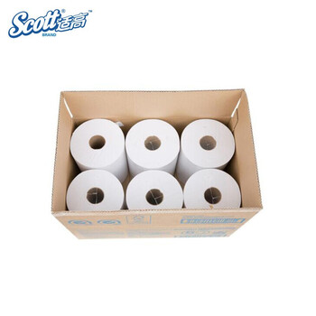 适高 Scott 商用大卷擦手纸176米有芯大盘大卷擦手纸 厕纸6卷/箱 商务酒店写字楼卫生间锁水擦手纸82280