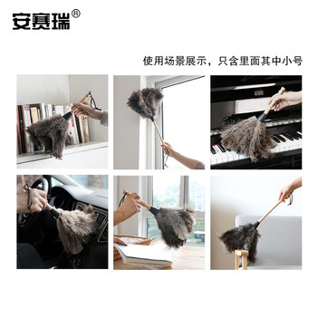 安赛瑞 鸵鸟毛掸子 除尘掸子 清洁掸子 车用扫灰清洁工具 小号 710683