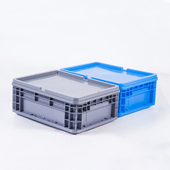 知旦 物流箱 外径:400*300*147mm物流运输箱分类盒零件盒搬运箱仓库整理箱 ZWL-400147P 灰色平盖