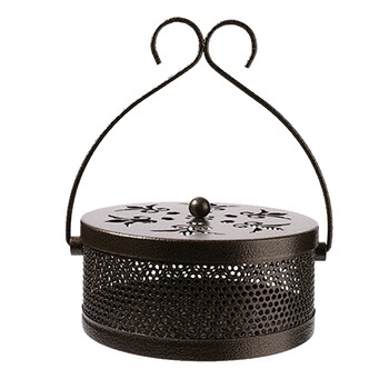 益美得 LD031 金属蚊香托盘便携手提可挂蚊香支架镂空蚊香底座 升级梅花古铜色