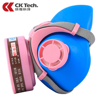 成楷科技（CK-Tech） 防毒半面具 CKH-1009 工业化工喷漆防尘 活性炭单罐 蓝棕色 1套