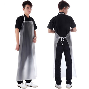 者也（ZYE）PVC防水围裙 加厚版+袖套 白色软膜透明耐酸碱围裙