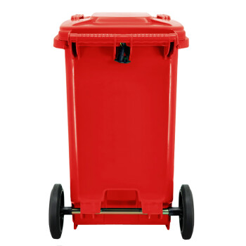 益美得 YY100A 可定制加厚垃圾桶大号户外环卫酒店物业保洁桶揭盖式 红色100L带轮