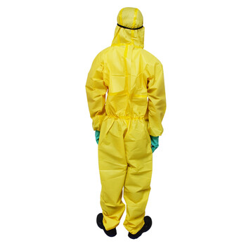 SAFEMAN君御 GAJ3000连体防护服 防尘透气防液体喷溅耐酸碱防化服 黄色-XXL 1套