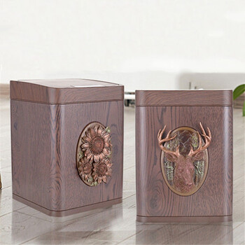 庄太太 幸运鹿12L感应 智能电动感应垃圾桶带盖新中式ZTT-9023