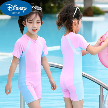 【特价捡漏】迪士尼儿童游泳衣女孩运动款连体裙式平角女童洋气2-11岁