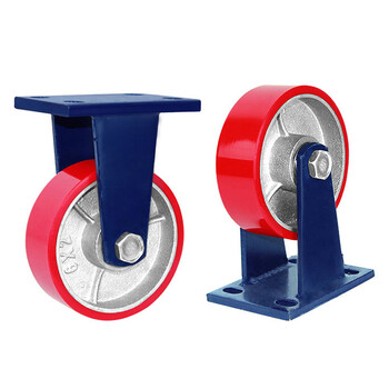 海斯迪克 HKT-12 超重型轮子 PU轮手推车轻音脚轮 定向轮5*2寸(载重600KG)