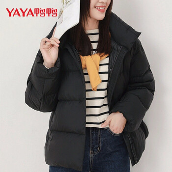 佟丽娅同款鸭鸭yaya轻薄羽绒服女短款立领小个子面包服外套女秋冬时尚