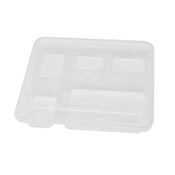 联嘉 一次性餐盒 外卖打包盒 塑料快餐包装盒 分体五格22×19×4cm 150个