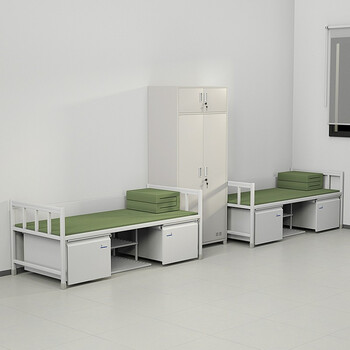 京度床学校单位宿舍铁床钢制加厚单人床含床下储物柜可定制单人床