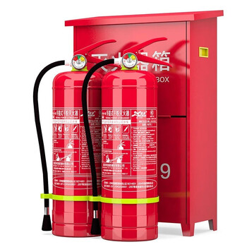 绿消 干粉灭火器 消防商用灭火器套装 5公斤干粉灭火器2具+灭火器箱组合