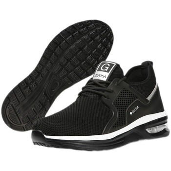 俊步2096四季款劳保鞋男透气轻便防砸防刺穿钢包头凯夫拉中底安全防护功能鞋柔软透气防滑耐磨黑色 42