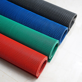 豫之韵 防滑垫浴室门垫防水走廊厕所卫生间塑料PVC脚垫阳台厨房镂空地垫 绿色加厚5mm0.9米宽1米长