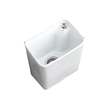 星期十阳台陶瓷洗拖把槽池卫生间落地式134台升级版一键下水+入墙龙头防堵下水器36cm*24.5cm*40cm定制