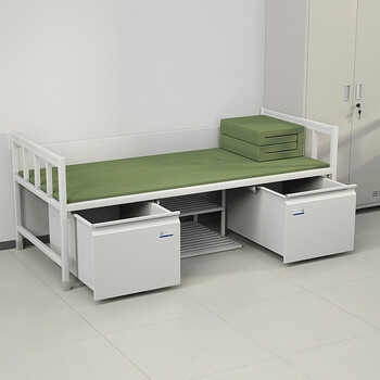 京度床学校单位宿舍铁床钢制加厚单人床含床下储物柜可定制单人床