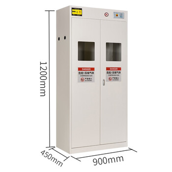 京顿JINGDUN 气瓶柜防爆柜实验室工厂煤气瓶罐储存安全柜 灰白煤气双瓶柜