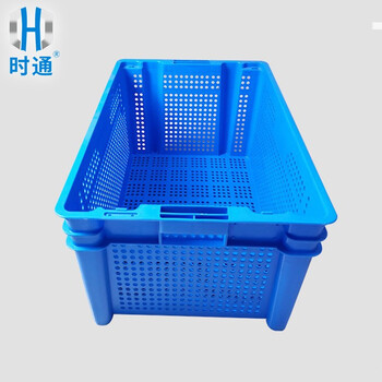 时通塑料筐错位箩错位筐堆叠筐套子筐加厚蔬菜水果箩筐海鲜水产框周转筐子错位筐400-160