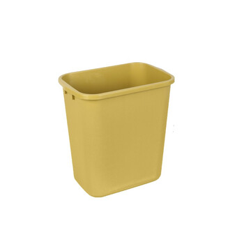超宝 酒店客房垃圾桶方形圆形办公室垃圾桶宾馆无盖阻燃小型垃圾桶 小号花纹黄色7.5L
