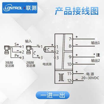 联测（LONTROL）电流电压信号隔离器4-20ma 隔离器 分配变送器模块  温度隔离器SIN-401Y