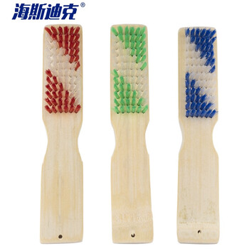 海斯迪克 鞋刷 多功能洗衣刷地板刷 21.5cm长 竹柄颜色随机 (6个起订) HKLY-76
