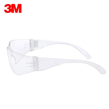 3M 11228护目镜 经济型防沙尘防风防冲击飞溅物防刮擦户外骑行安全化学透明无镜框防护眼镜