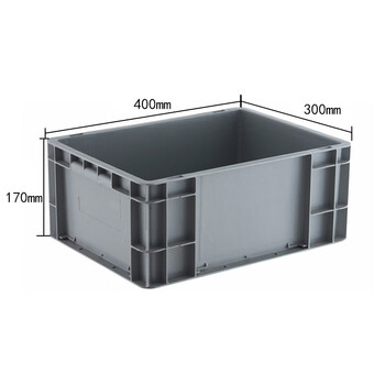 访客 FK 塑料周转箱灰色2号长方形大号周转筐商用工业物流周转框仓库养殖物业运输收纳  10个装