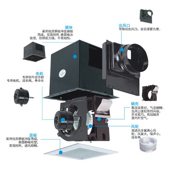 正野GENUIN 商用通风天花板管道式换气扇BPT12-02A功率24W 管径100 开孔尺寸178