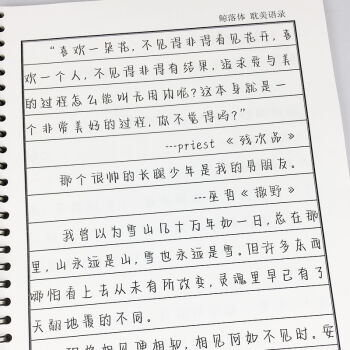 鲸落体字帖耽美原耽小说励志经典语录男女学生硬笔临摹练字帖格畅sn