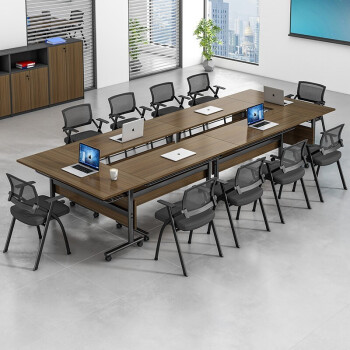 京度折叠会议桌培训桌长条桌可组合移动办公桌课桌椅140*40*75cm（含双椅）