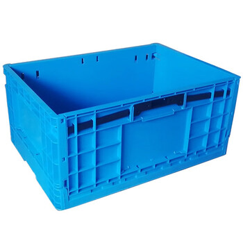 冰禹 BYA-207 加厚euo物流箱 塑料折叠式带盖周转箱 仓储零件盒工具箱 600*400*280mm(不带盖) 灰色 