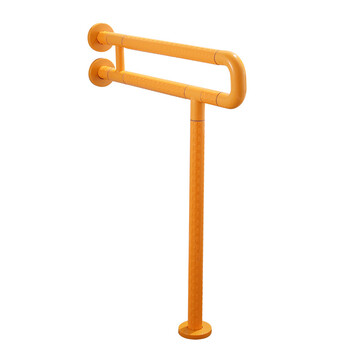 星期十  加固带腿75cm黄色卫生间扶手防滑残疾人浴室无障碍坐便器马桶栏杆定制