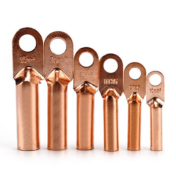 企桥 DT系列铜鼻子铜接线鼻子全紫铜线耳电缆铜接头铜管鼻堵油铜端子DT-16(10只）