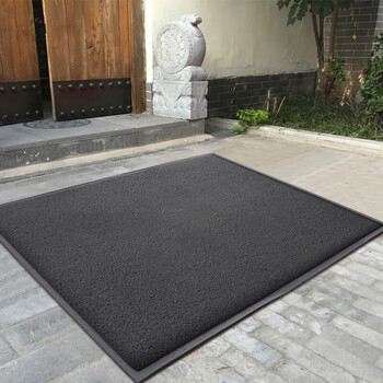 豫之韵 大门口欢迎光临地垫特厚进门大红色防滑垫丝圈门口迎宾电梯欢迎光临门垫脚垫 灰色无字 120*150cm