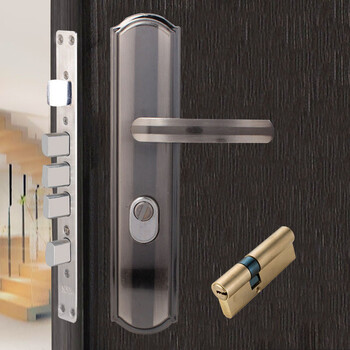 劲感 黑金钢防盗门锁工程不锈钢防盗锁双活开门方向通用适合门厚度45-55mm配5把钥匙配铁片胶合