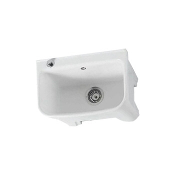 星期十阳台高脚陶瓷拖把池带腿拖布池落地式洗墩布池型号144一键排污+入墙龙头带防溢水口50cm*34cm*42cm定制