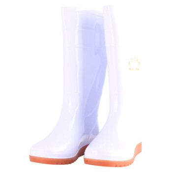 成楷科技 CKF-X005 PVC白色食品鞋 耐油 耐酸碱雨靴高筒雨靴 37码