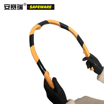 安赛瑞 卡入型大号黄黑警示安全防撞条35×32×900mm 11694