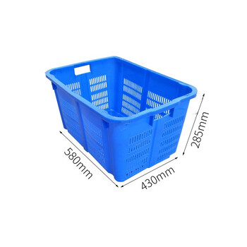 JN JIENBANGONG 周转筐 周转箩菜箩塑胶筐水果周转箩筐塑料周转筐服装周转箱新料 蓝色580*430*285mm